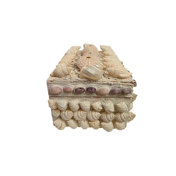 Handmade Wooden Box With Seashells & Sea Urchins Decorative Lid - Picture 9 of 14